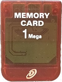 1MB PS1 Memory Card Rød